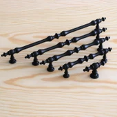 Şehzade Kulp Düğme Mobilya Mutfak Çekmece Kulpları Dolap Kulpları Kapak Kulpu Kulbu Siyah Metal thumbnail 3