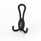 Palmira Portmanto Vestiyer Duvar Askısı Metal Dolap Elbise Askılığı Mat Siyah Desenli thumbnail 1