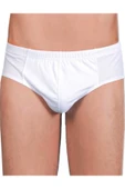 Erkek %100 Pamuk 6'Lı Paket %100 Pamuk Beyaz Slip Külot - 1