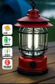 LED Şarjlı Kamp Lambası Işık Dimmer Ayarlı Askılı Portatif Işıldak El Feneri Gece Lamba Kırmızı PR20 thumbnail 1