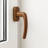 Kahverengi PVC Pencere Kolu Pimapen Uyumlu Sağ-Sol Açılır Yedek Balkon Vidalı Plastik Kol Mekanizma thumbnail 1