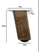 Kale Eğimli Ayarlı Desenli Ahşap Ayak Mobilya Masa ve Dolap Ayağı(KOYU CEVİZ)(CEVİZ AĞACI) Ceviz 12cm 12cm - 1 ADET thumbnail 5