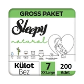 Sleepy Natural Gross Paket Külot Bez 7 Numara ( 20- 30 kg ) Xxlarge 200 Adet thumbnail 1