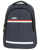 Temel My Polo Sırt Çantası Kırmızı Beyaz Çizgili Lacivert 8860 thumbnail 1