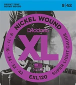 DADDARİO EXL120 ELEKTRO GİTAR TEL SETİ, XL, 9-42, NICKEL WOUND, SU - 1