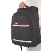 Temel My Polo Sırt Çantası Kırmızı Beyaz Çizgili Füme 8860 thumbnail 3