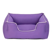 Pet Comfort Alpha  Kedi ve Köpek Yatağı Mor w Beyaz Biye S 60x50cm thumbnail 1