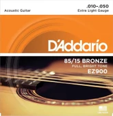 DADDARİO EZ900 AKUSTİK GİTAR TEL SETİ, 85/15 BRONZE, EXTRA LIGHT - 1