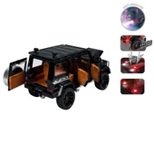 Sesli ve Işıklı Buharlı Çıkaran Metal Off-Road Jeep - Çek-Bırak Araba 20cm 1:22 Ölçek - 4