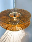 LoftLina  65x65cm Bohem Avize Hasır Avize Rüstik Avize Jüt Avize Doğal Avize Tavan Aydınlatması thumbnail 5