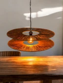 LoftLina  65x65cm Bohem Avize Hasır Avize Rüstik Avize Jüt Avize Doğal Avize Tavan Aydınlatması thumbnail 1