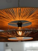 LoftLina  65x65cm Bohem Avize Hasır Avize Rüstik Avize Jüt Avize Doğal Avize Tavan Aydınlatması thumbnail 6