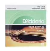 DADDARİO EZ920 AKUSTİK GİTAR TEL SETİ, 85/15 BRONZE, MEDIUM LIGHT - 1