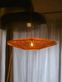 Yıldız Hasır Avize 80x80 Bohem Avize Jüt Avize Oda Mutfak Salon Avize Restoran Kafe Avize - 2