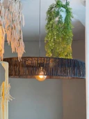 Kara Kedi 65x65 Bohem Avize Rüstik Avize Jüt Avize Doğal Avize Hasır Avize Tavan Aydınlatması thumbnail 4