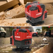 KOBB KBL41GTP 30M 4x90⁰/1x360⁰ Otomatik Hizalamalı Li-ion Çift Akü Profesyonel Yeşil Çizgi Lazer Distomat + Tripod - 8