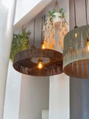 Kara Kedi 85x85 Bohem Avize Rüstik Avize Jüt Avize Doğal Avize Hasır Avize Tavan Aydınlatması thumbnail 4