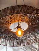 Kara Kedi 85x85 Bohem Avize Rüstik Avize Jüt Avize Doğal Avize Hasır Avize Tavan Aydınlatması thumbnail 2