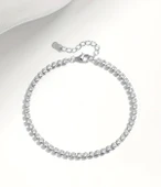 Zamansız Pırlanta Model Işıltılı Suyolu Kadın Gümüş Bileklik thumbnail 3