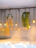 Kar tanesi Hasır Avize 65x65 Bohem Avize Jüt Avize Oda Mutfak Salon Avize Kafe Restoran Avize thumbnail 3