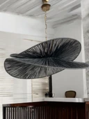 Siyah Nova 65x65cm Bohem Avize Hasır Avize Rüstik Avize Jüt Avize Doğal Avize Tavan Aydınlatması thumbnail 5