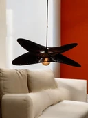 Siyah Nova 65x65cm Bohem Avize Hasır Avize Rüstik Avize Jüt Avize Doğal Avize Tavan Aydınlatması thumbnail 3