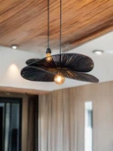 Siyah Nova 65x65cm Bohem Avize Hasır Avize Rüstik Avize Jüt Avize Doğal Avize Tavan Aydınlatması thumbnail 1