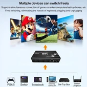 4669 Kumandalı Usb 3.0 4k Hdmi Kvm Switch 2 Port Rj45 Ethernet Pc Kasa Klavye Mouse Çoklayıcı - 4