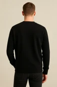 Erkek Üç İp Şardonsuz Sweatshirt Siyah - 3
