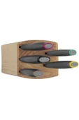 Fresh Kitchen Paslanmaz Çelik Ahşap Blok & 5 Parça Bıçak Seti - 2100130351 thumbnail 3
