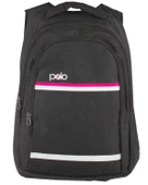 Temel My Polo Sırt Çantası Pembe Beyaz Çizgili Füme 8860 thumbnail 1