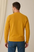 Erkek Üç İp Şardonsuz Sweatshirt Hardal - 3