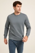 Erkek Üç İp Şardonsuz Sweatshirt Füme - 1