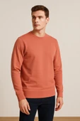 Erkek Üç İp Şardonsuz Sweatshirt Somon - 4