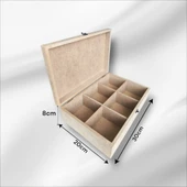 Ahşap boyanabilir 6 bölmeli saat-takı-aksesuar-dekoratif çok amaçlı kutu - 1