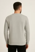 Erkek Üç İp Şardonsuz Sweatshirt Gri - 3