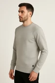 Erkek Üç İp Şardonsuz Sweatshirt Gri - 1