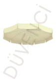 3 Adet Düvenci Krem Plaj Şemsiyesi - 10 telli - 2 M - Eğim Verilebilir thumbnail 4