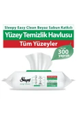 Sleepy Easy Clean Beyaz Sabun Katkılı Yüzey Temizlik Havlusu 3 Paket 300 Yaprak thumbnail 1