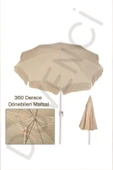 12' li Düvenci Krem Renkli Plaj Şemsiyesi - 10 telli - 2 M - Eğim Verilebilir - Bidonsuz thumbnail 3