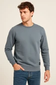 Erkek Üç İp Şardonsuz Sweatshirt Füme - 4