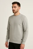 Erkek Üç İp Şardonsuz Sweatshirt Gri - 4
