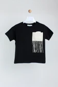 Cichlid Kız Çocuk Örgü Detaylı Tshirt - 1