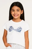 Kız Çocuk İnci Kurdaleli Tshirt - 1