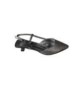 YAZKIŞ Kadın Gümüş Altın Petek Parlak Kumaş 3cm fındık Ökçe Topuk Abiye Ayakkabı thumbnail 5