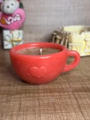 Coffee Cup Kahve Kokulu Soya Mum - Doğum Günü - Sevgililer Günü - Hediyelik - Aromaterapi - Dekorasyon - 1