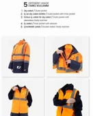 5+1 OXFORD PARKA- İÇİ ÇIKMALI KABAN TURUNCU-LACİVERT - 3