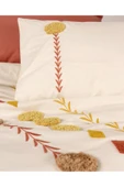 Puff Nakışlı Çift Kişilik Nevresim Takımı Amaris Kiremit - 2