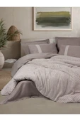 Ribbed Çift Kişilik Nevresim Takımı Linje Kahve - 1