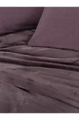 Çift Kişilik Nevresim Takımı Velvet Flossy Mürdüm thumbnail 3
